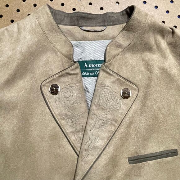 H. Moser Salzburg Suede Leather Waistcoat Vest Austria Brown Size 56/XL Men MINT - Picture 4 of 9